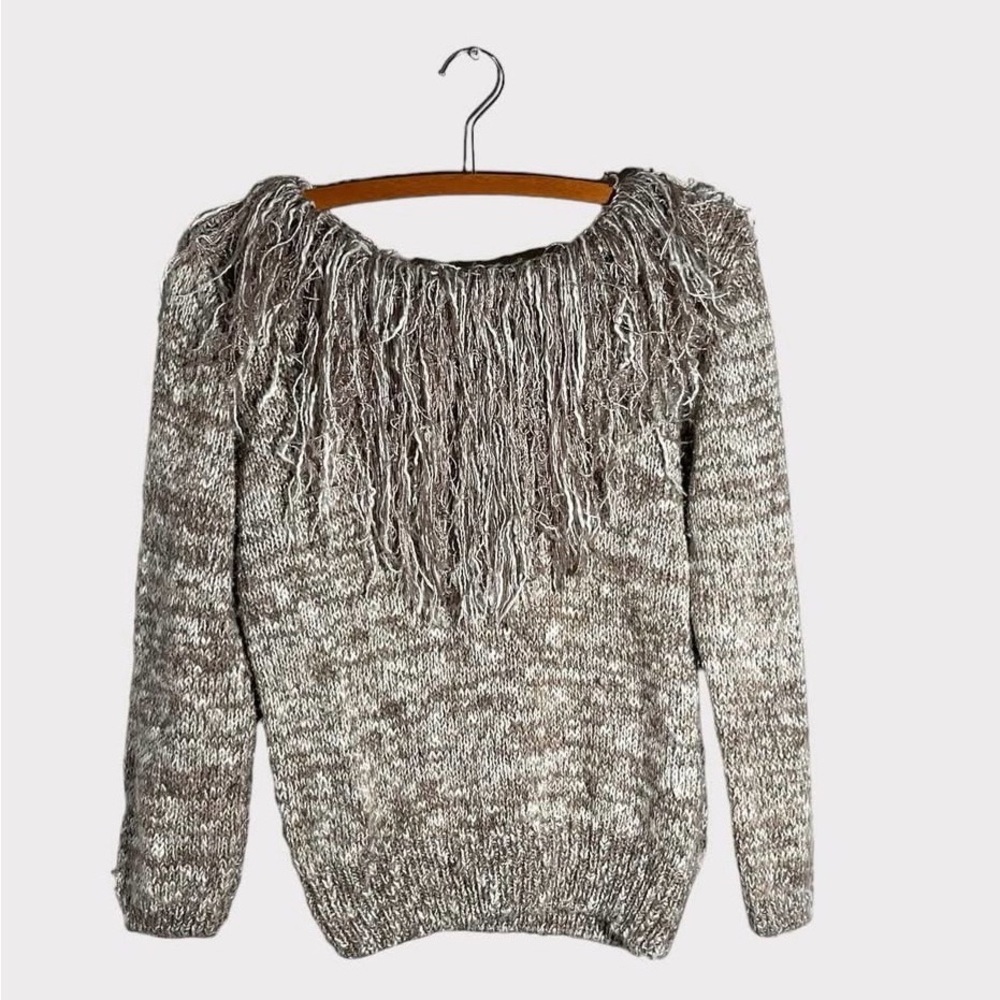 VTG Bonnie and Bill  Oatmeal Sweater Size S Boho Bohemian Lagenlook Neurtal